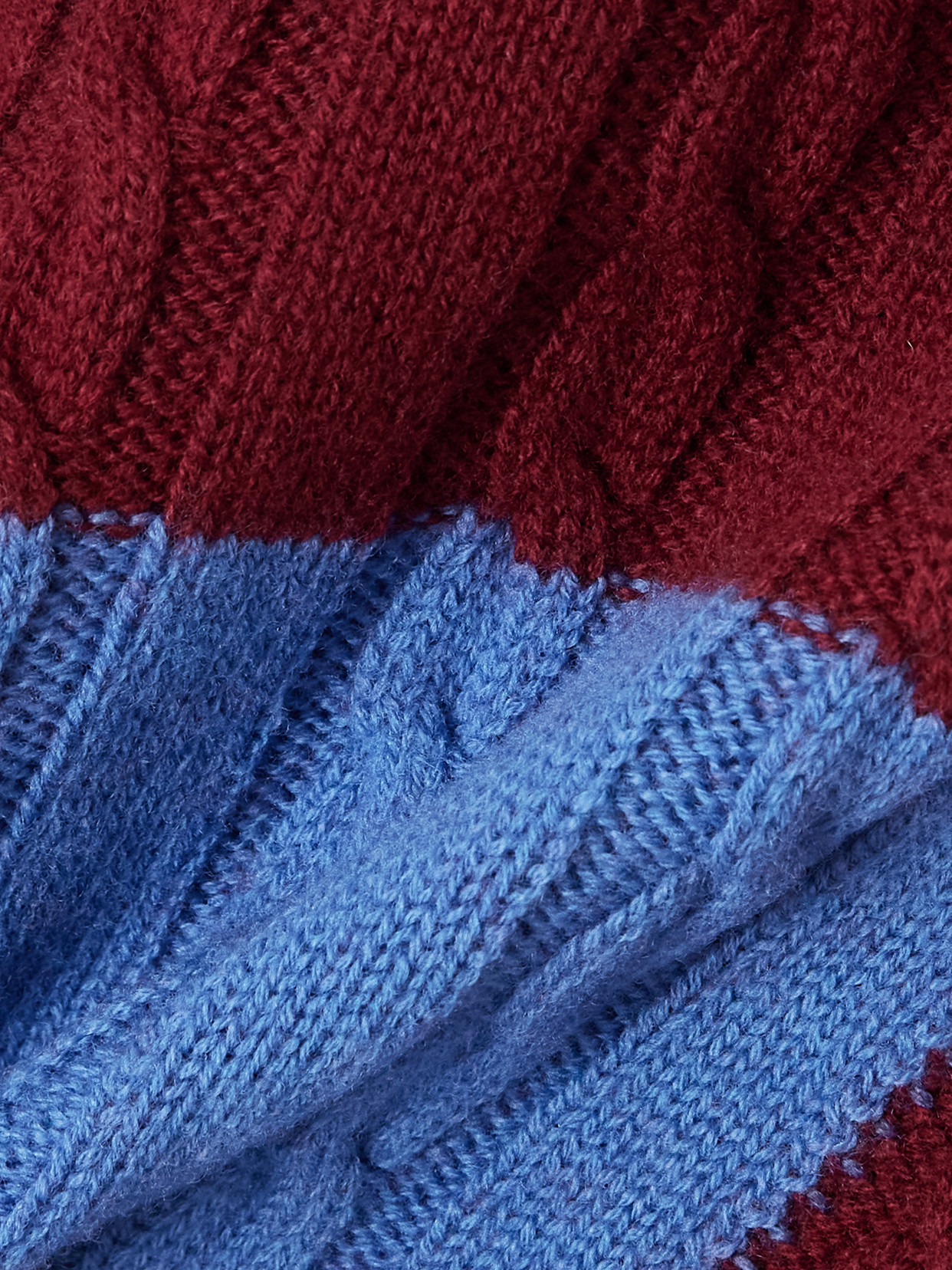 Loewe Wool Colour-block Layered-effect Sweater In Burgundy