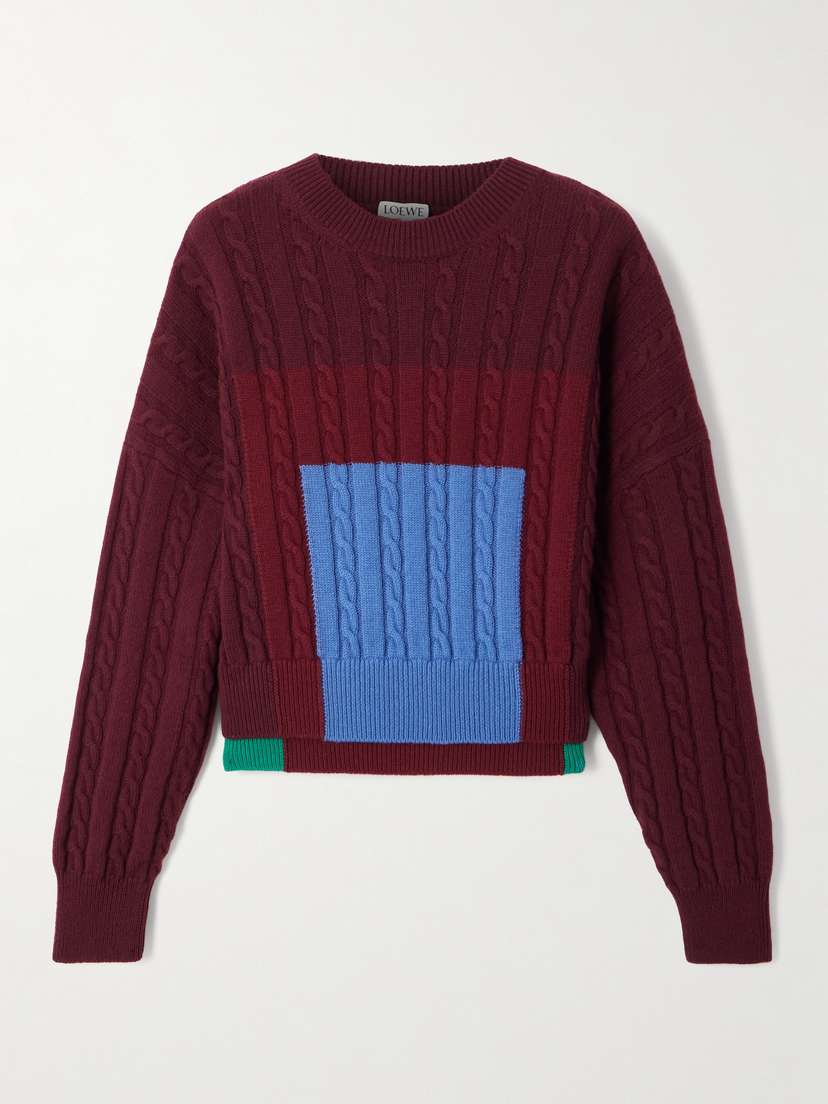 Loewe Layered Cable-knit Wool Sweater