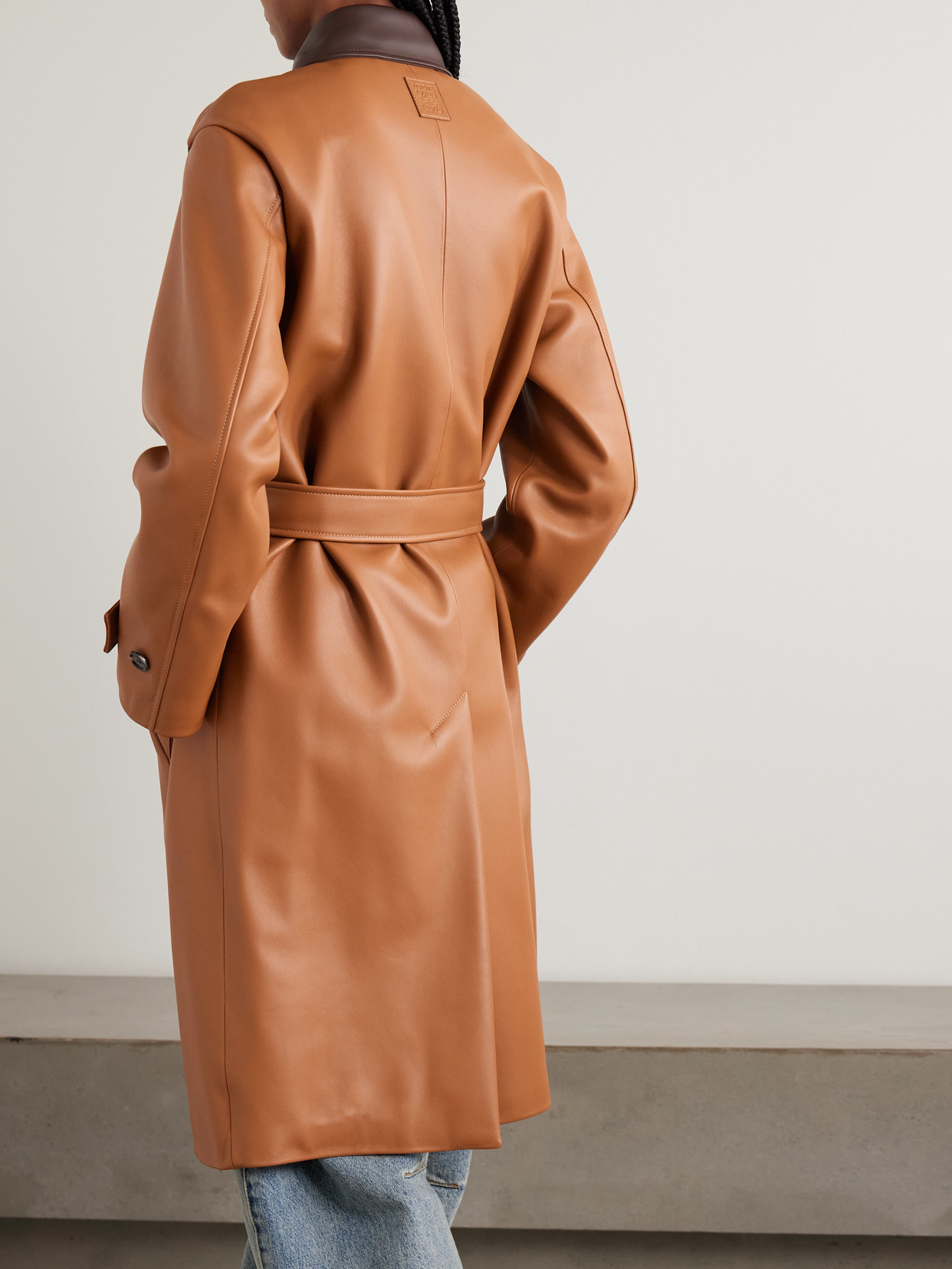 Belted Two-Tone Coat