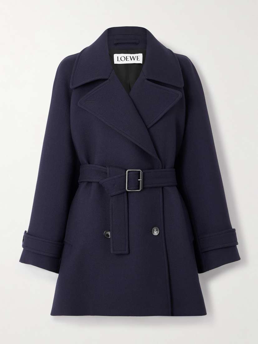 Loewe Double-breasted Belted Wool And Silk-blend Twill Jacket