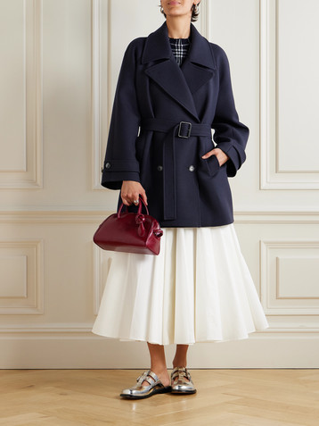 Loewe Double-breasted belted wool and silk-blend twill jacket