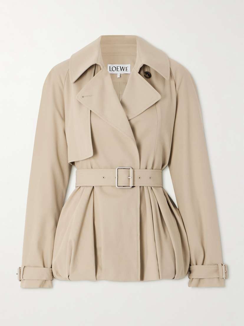 Loewe Double-breasted Pleated Cotton-twill Jacket