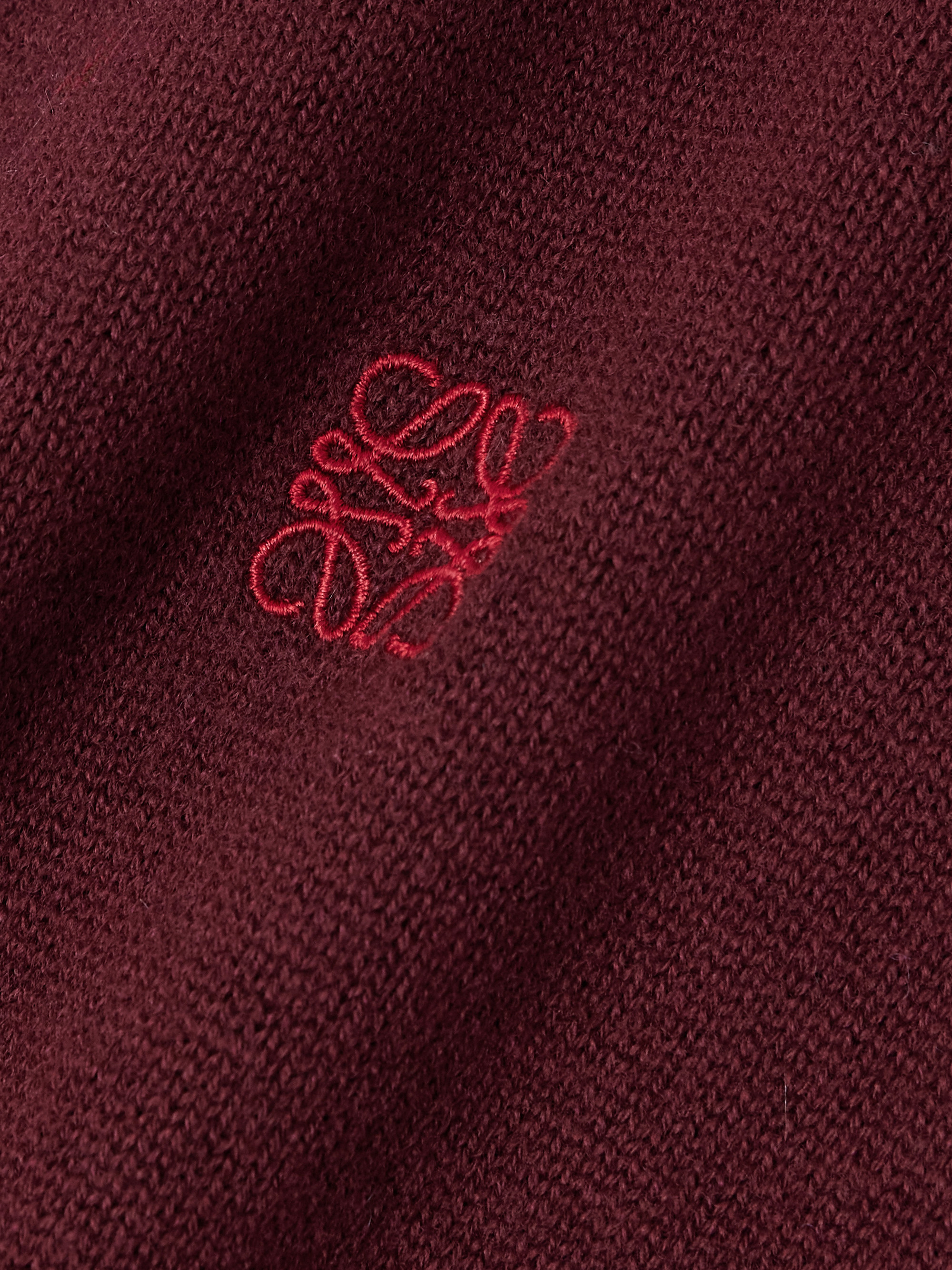 Loewe Asymmetric embroidered wool-blend sweater thumbnail