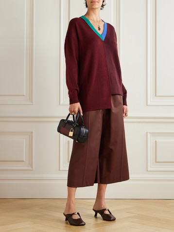Loewe Asymmetric embroidered wool-blend sweater