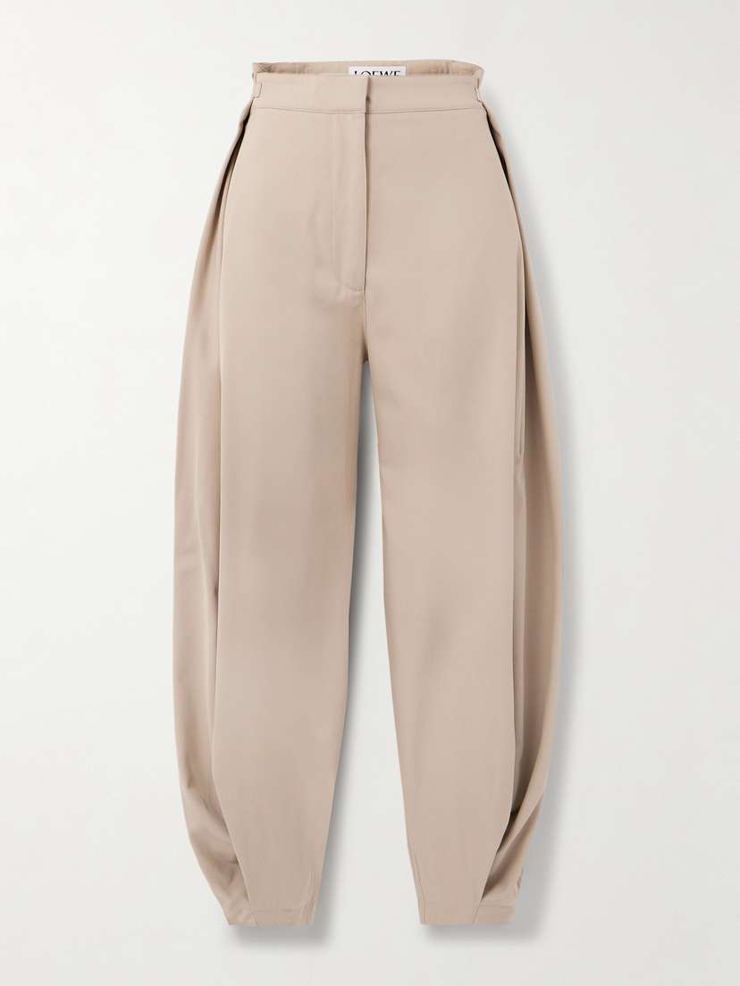 Loewe Cocoon Wide-leg Cotton And Silk-blend Twill Pants