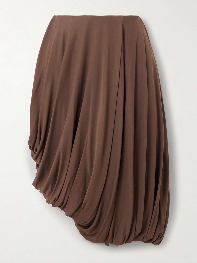 Loewe Asymmetric Pleated Gathered Jersey Skirt