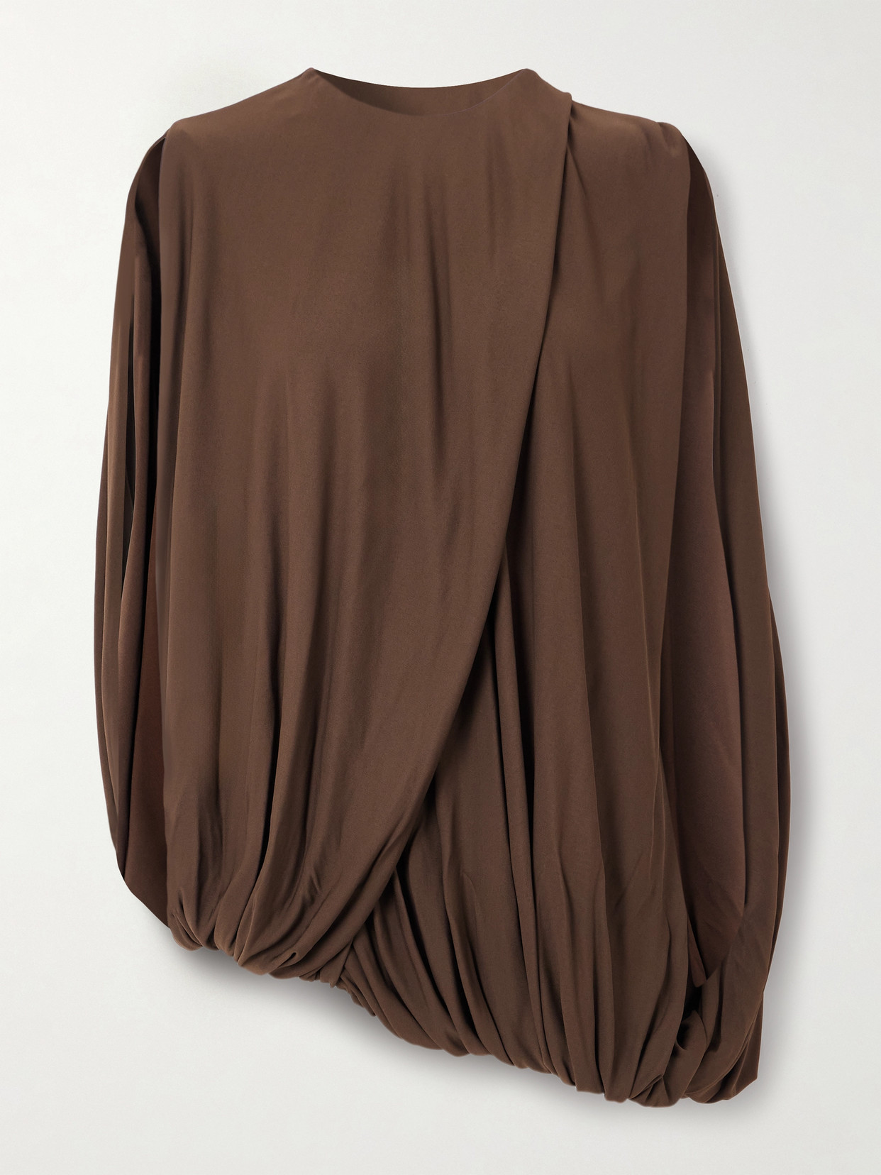 Loewe Draped Jersey Blouse In Brown