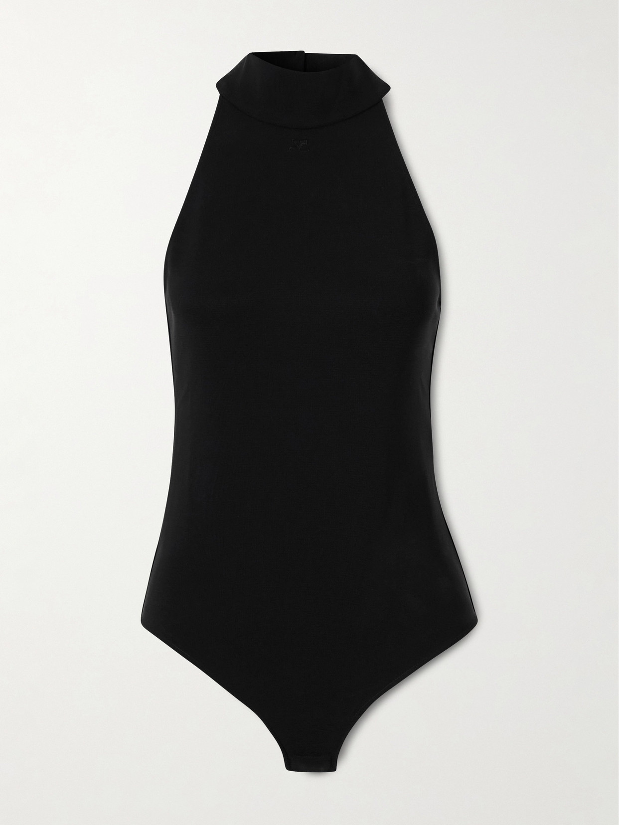 Courrèges Stretch-jersey Halterneck Bodysuit In Black