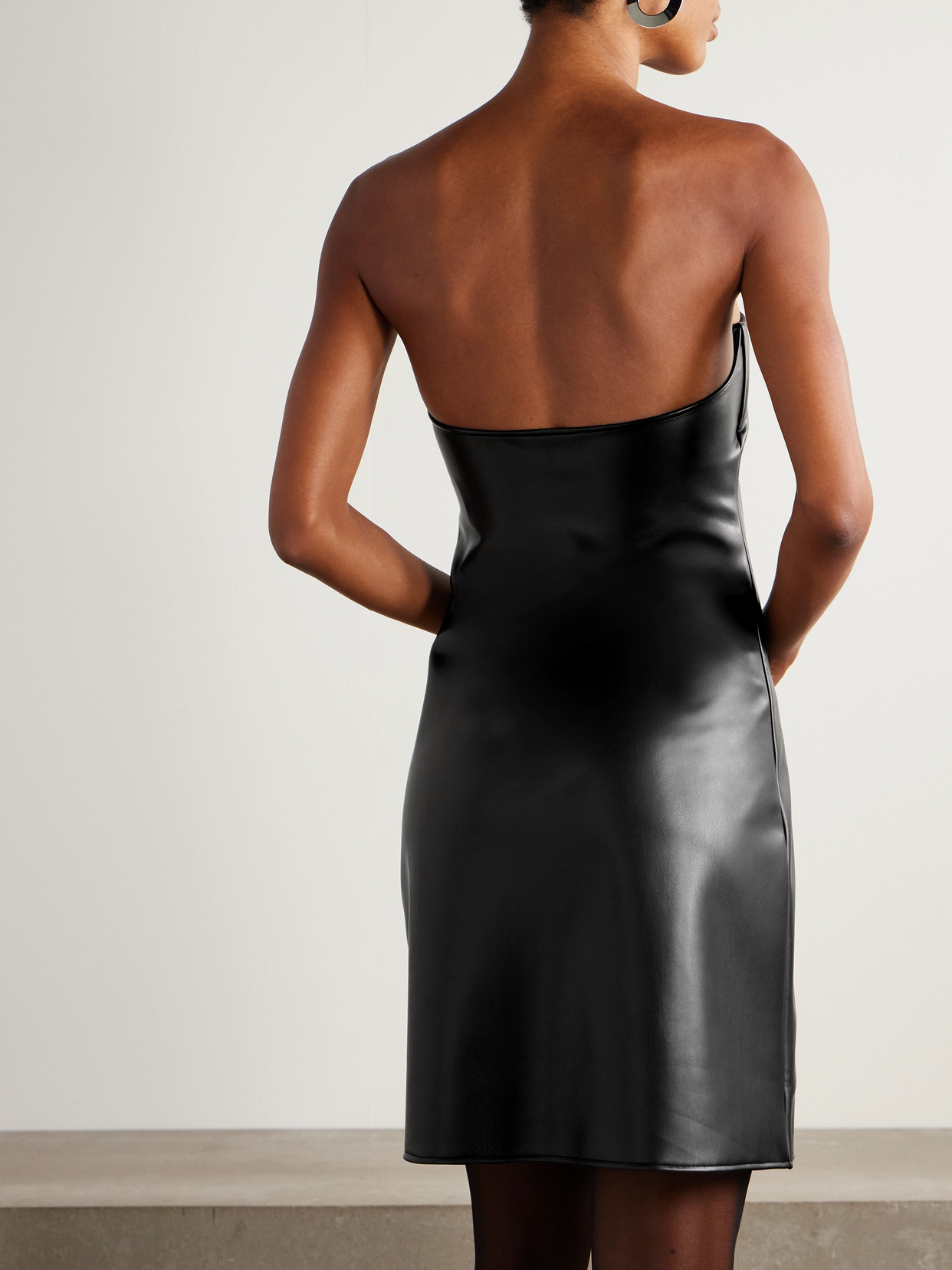 Courrèges Strapless Mini Dress With Back Strap Detail In Black