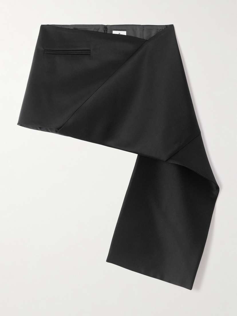 Courrèges Wrap-effect Asymmetric Satin Mini Skirt
