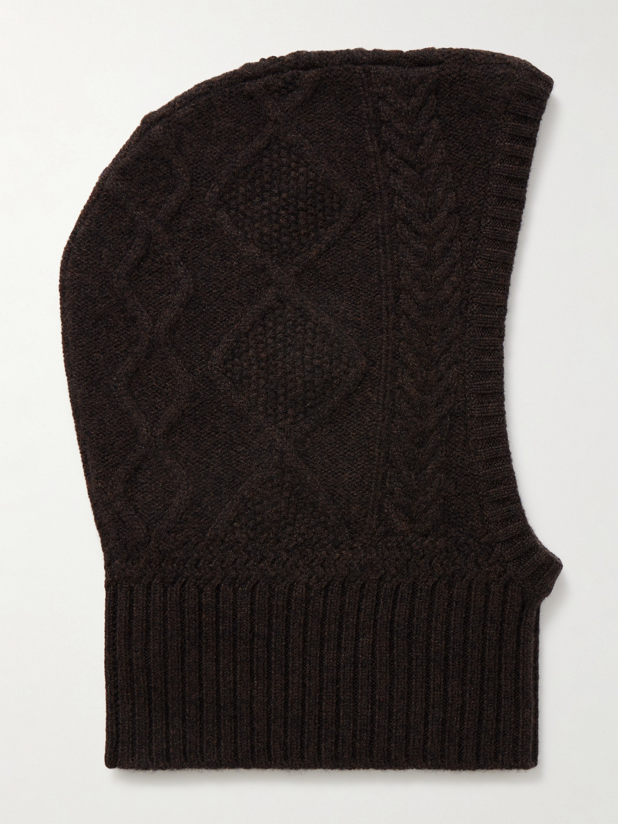 Arch4 Cable-knit Cashmere Balaclava In Brown