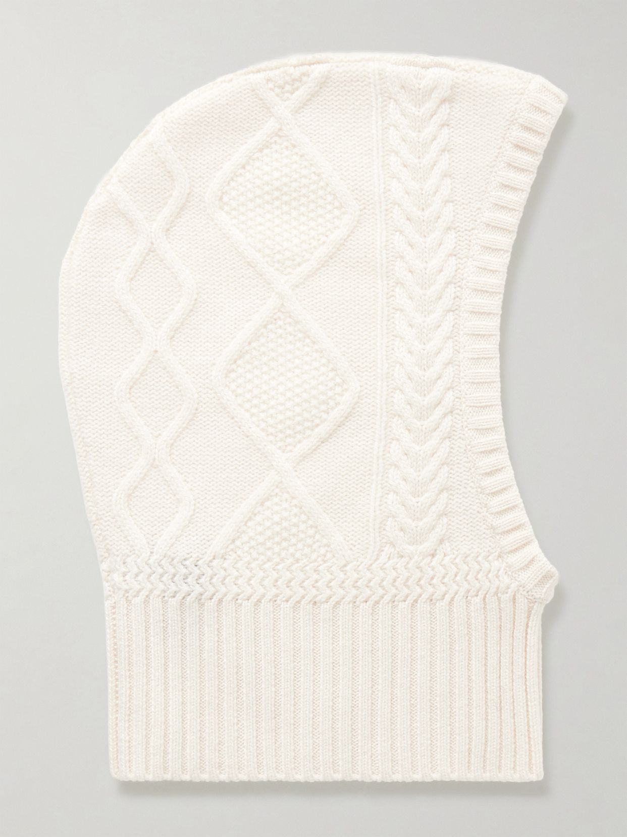Cable-knit cashmere balaclava