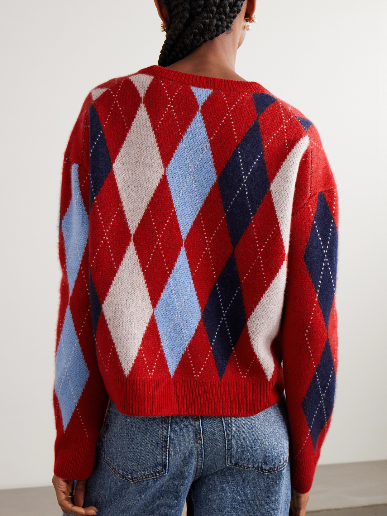 Arch4 Chapman Argyle Cashmere Sweater In Red