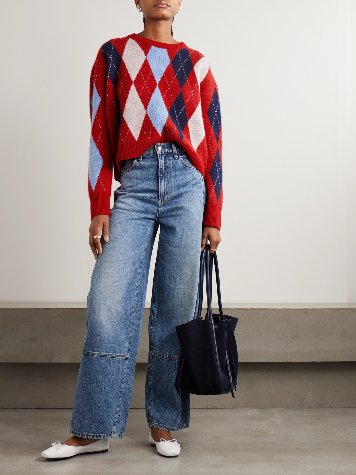 Arch4 Chapman Argyle Cashmere Sweater In Red