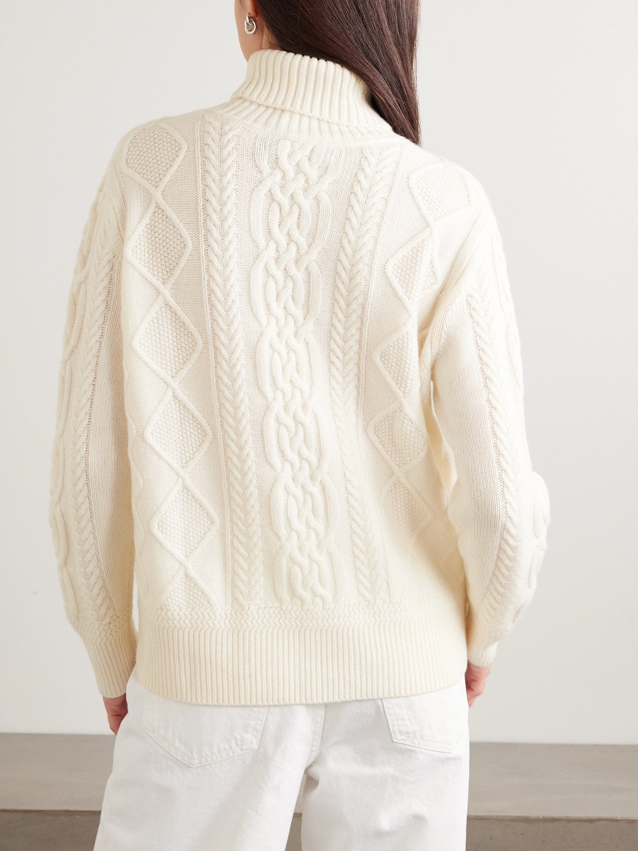 Patrizia Cable-Knit Cashmere Turtleneck Sweater