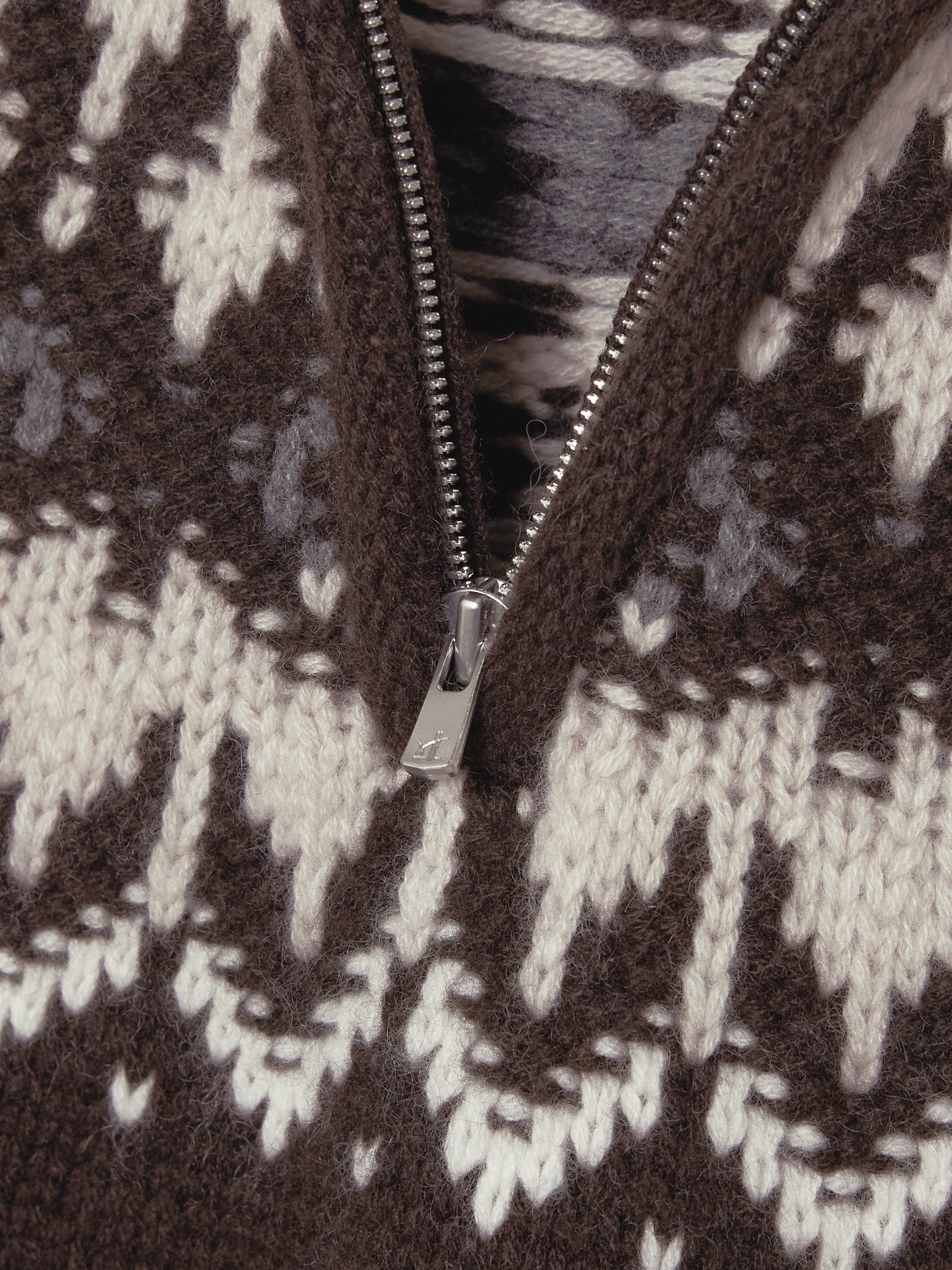 Arch4 Fair Isle Cashmere Half-zip Sweater In Brown