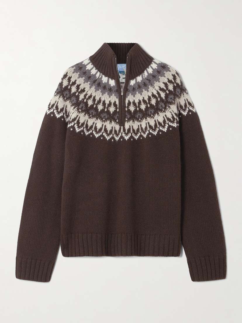 Arch4 Fair Isle Cashmere Half-zip Sweater