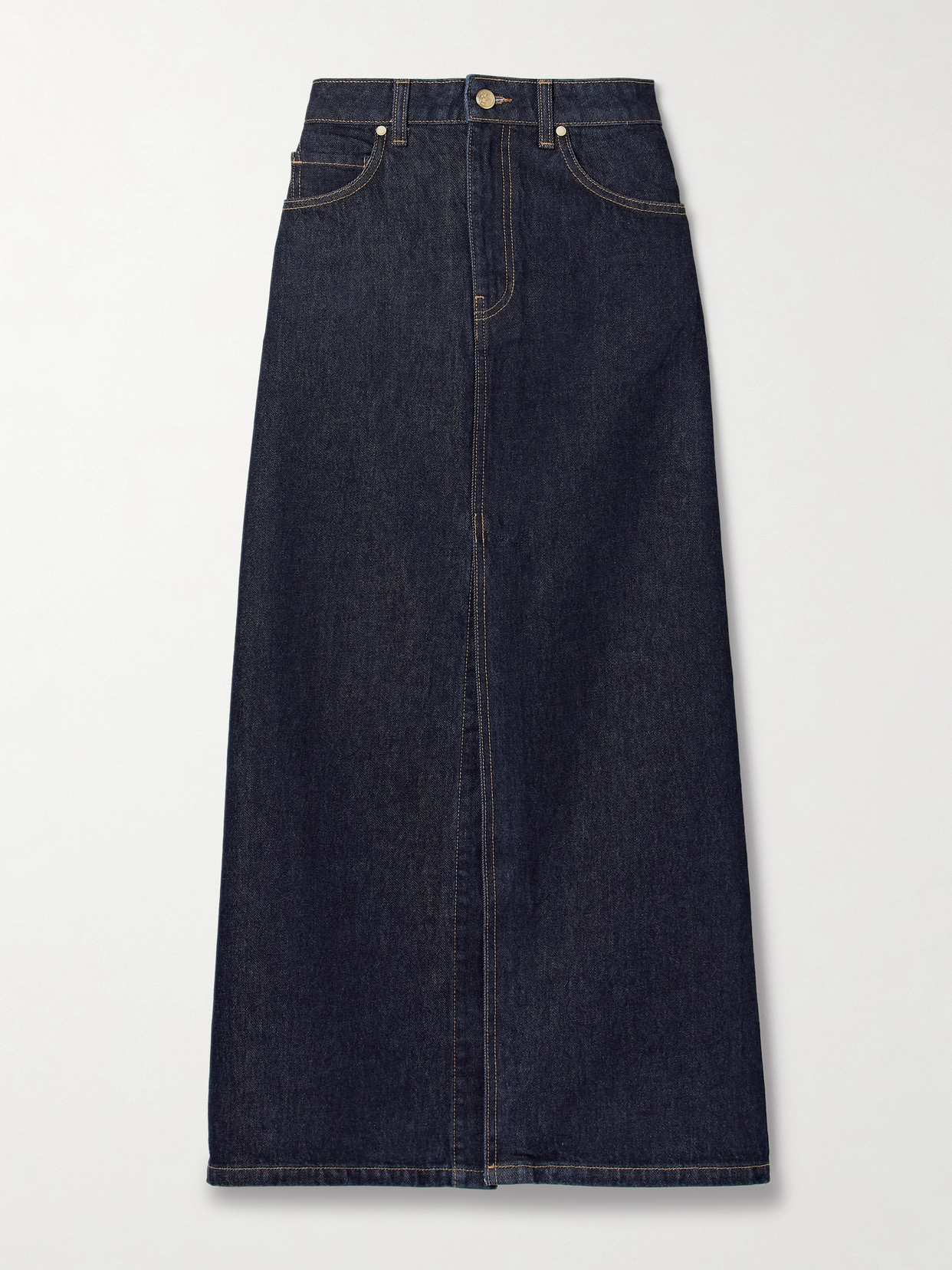 Ulla Johnson The Anais Denim Maxi Skirt In Blue