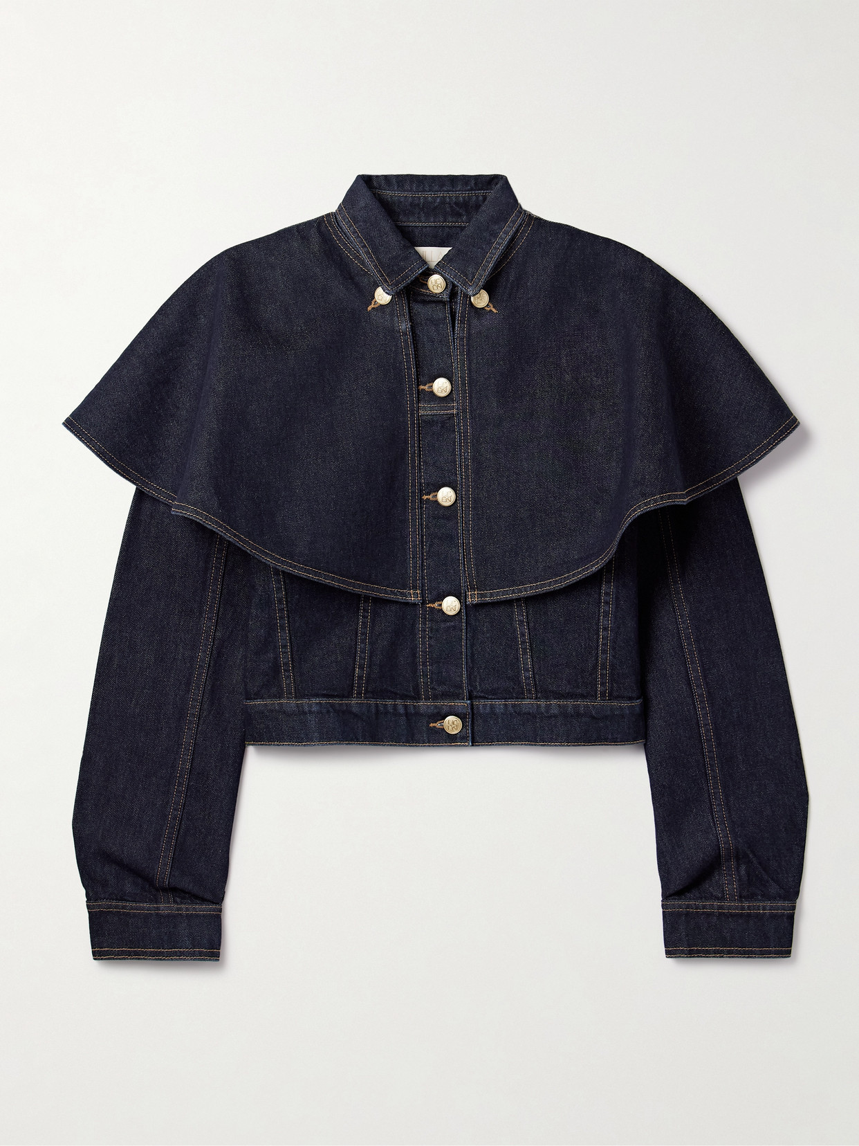 Ulla Johnson The Anais Convertible Cape-effect Denim Jacket In Blue