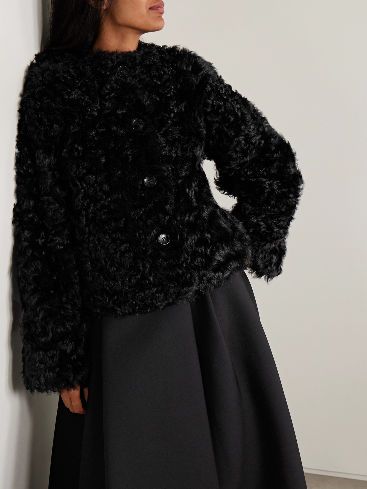 Ulla Johnson Irina Reversible Shearling Jacket In Black