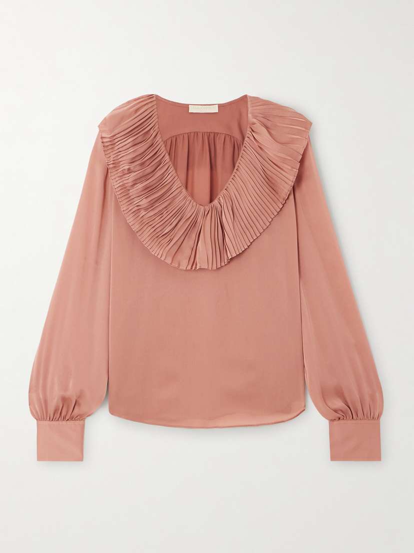Ulla Johnson Pleated Silk-satin Blouse