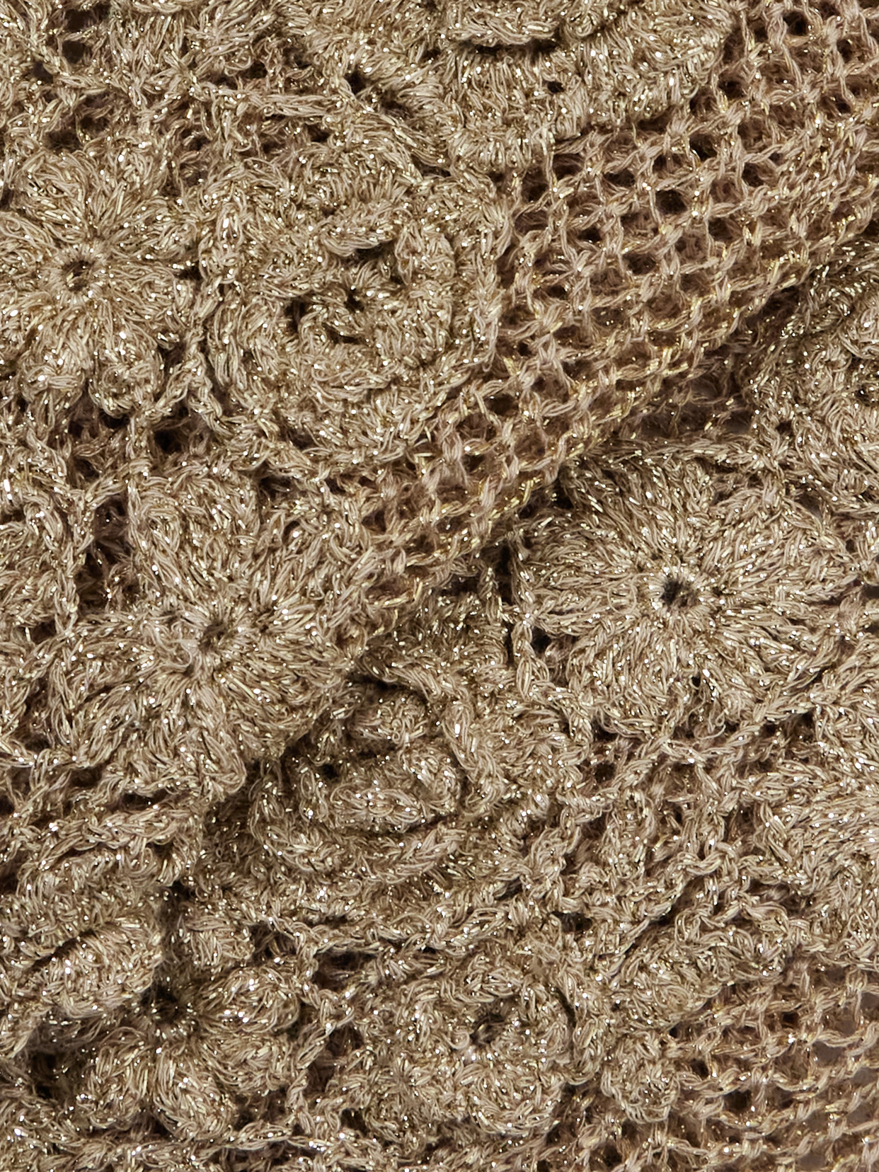Ulla Johnson Viola Metallic Crocheted Sweater In Brown
