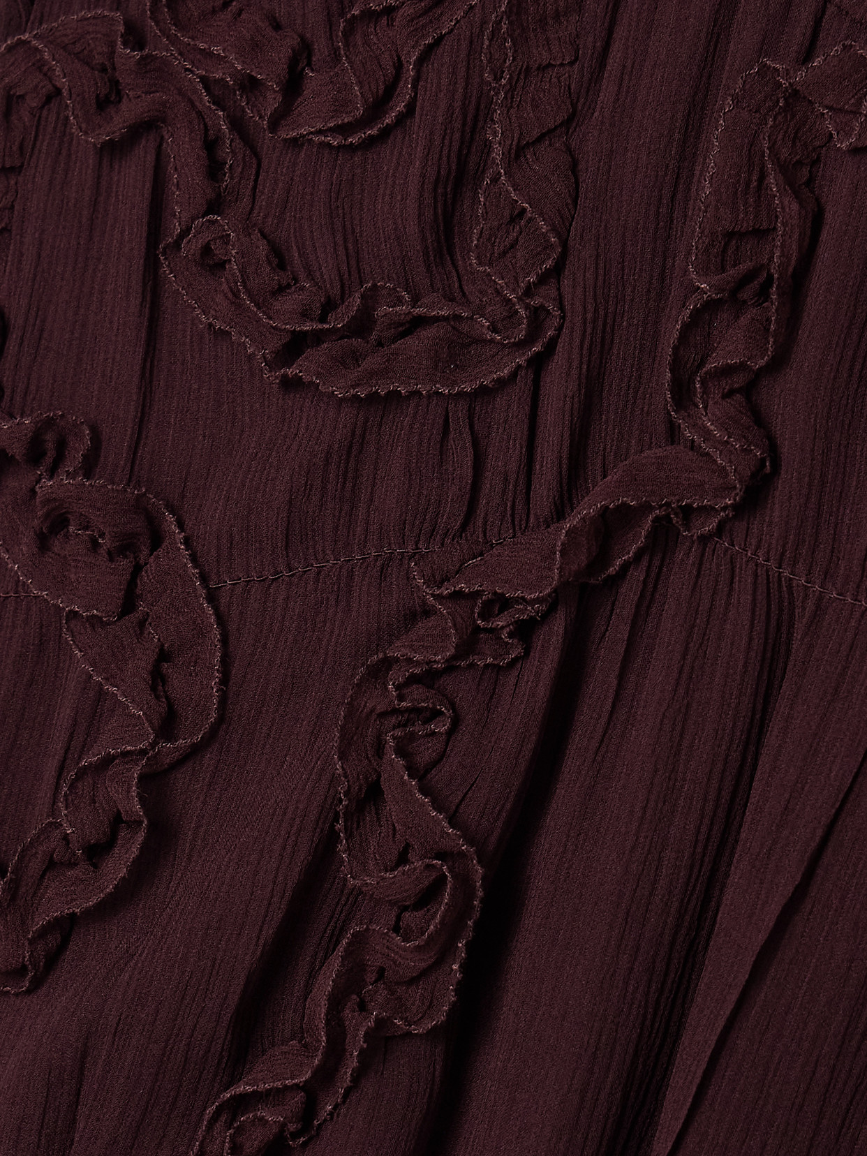 Ulla Johnson Verona Ruffled Smocked Silk-crepon Gown In Brown