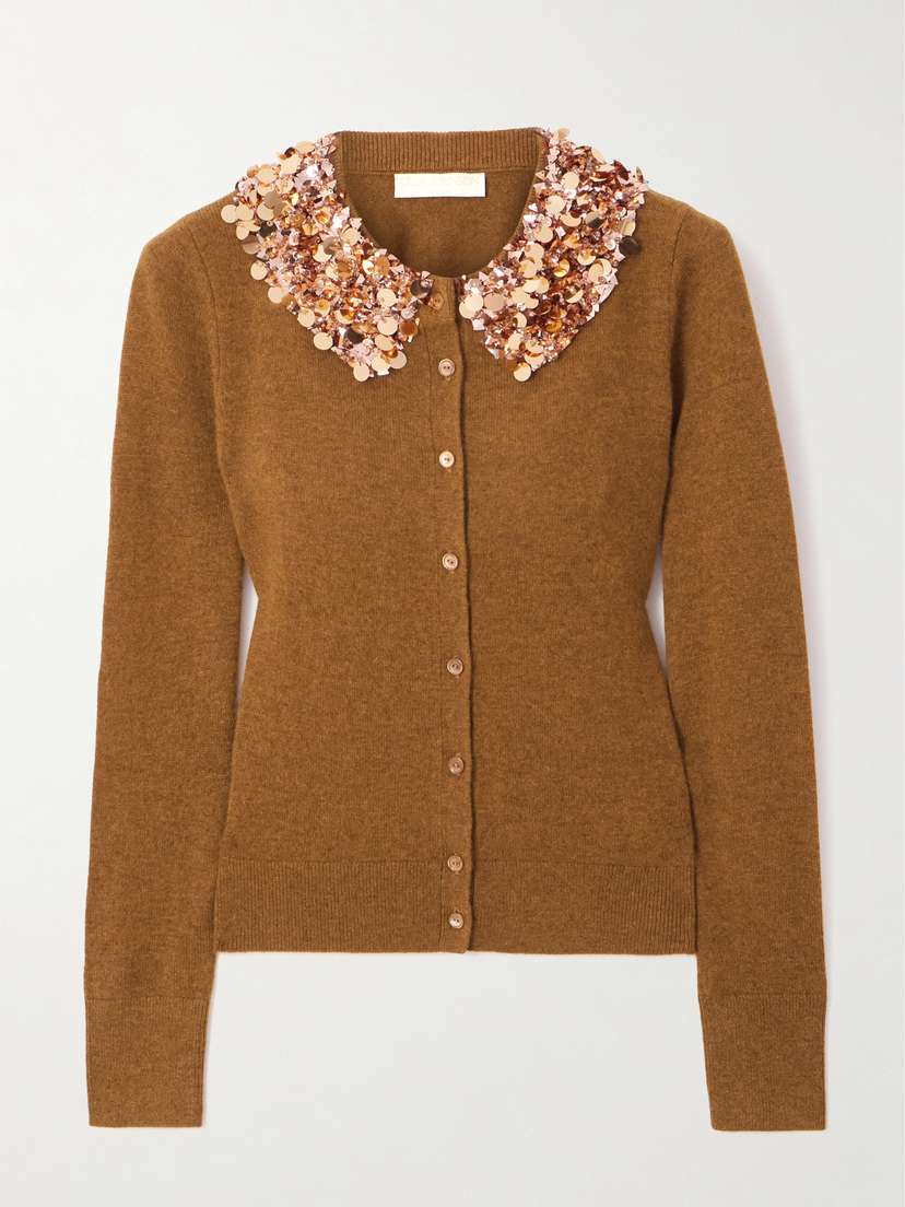 Ulla Johnson Margaux Sequin-embellished Cashmere Cardigan