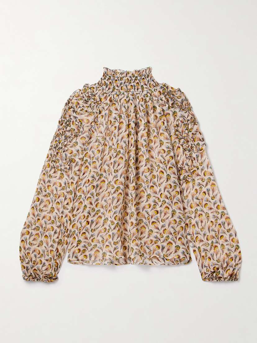 Ulla Johnson Magdalena Ruffled Printed Silk-crepon Blouse