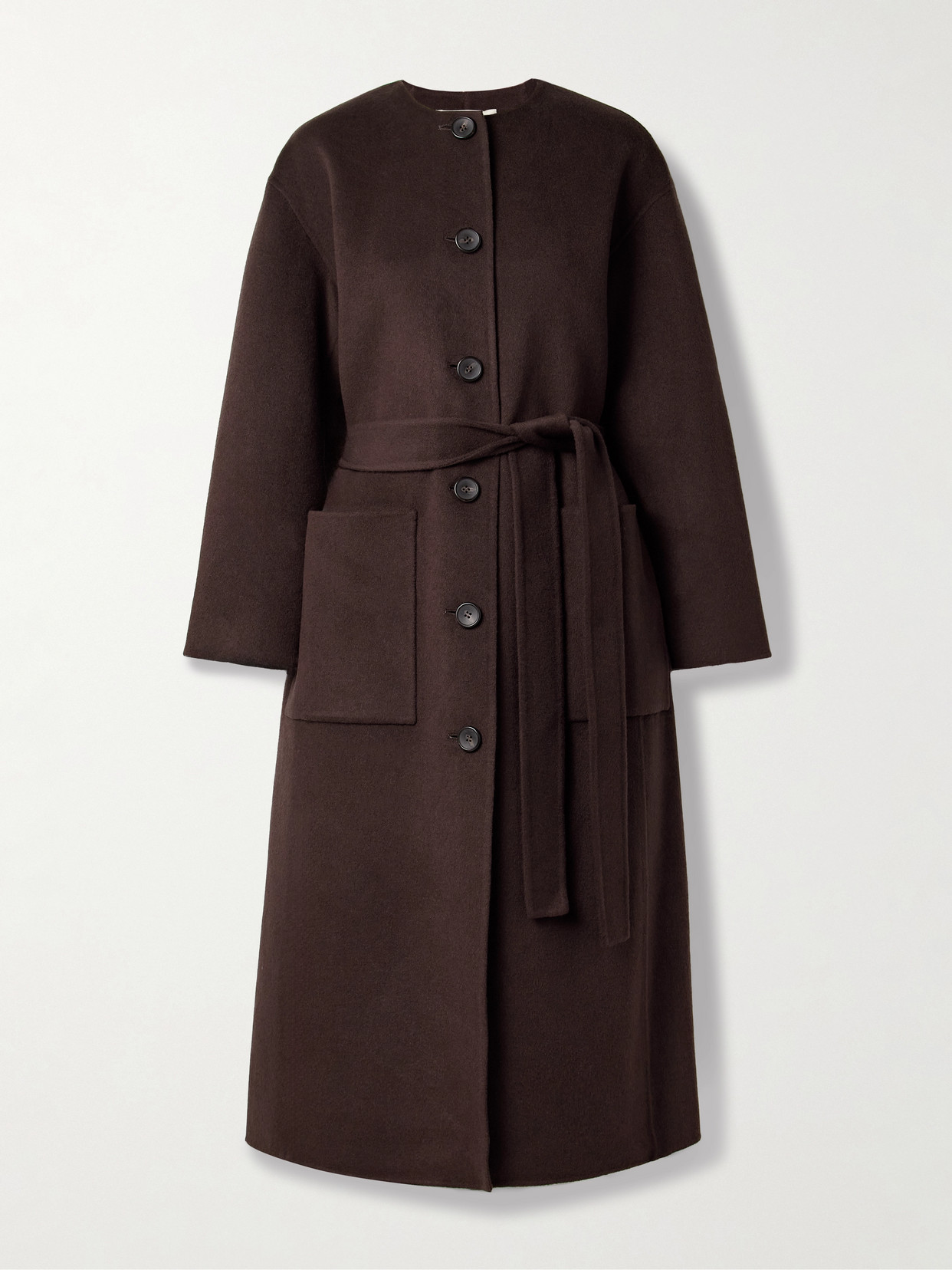 Ulla Johnson Fernanda Belted Wool-blend Felt Coat In Brown