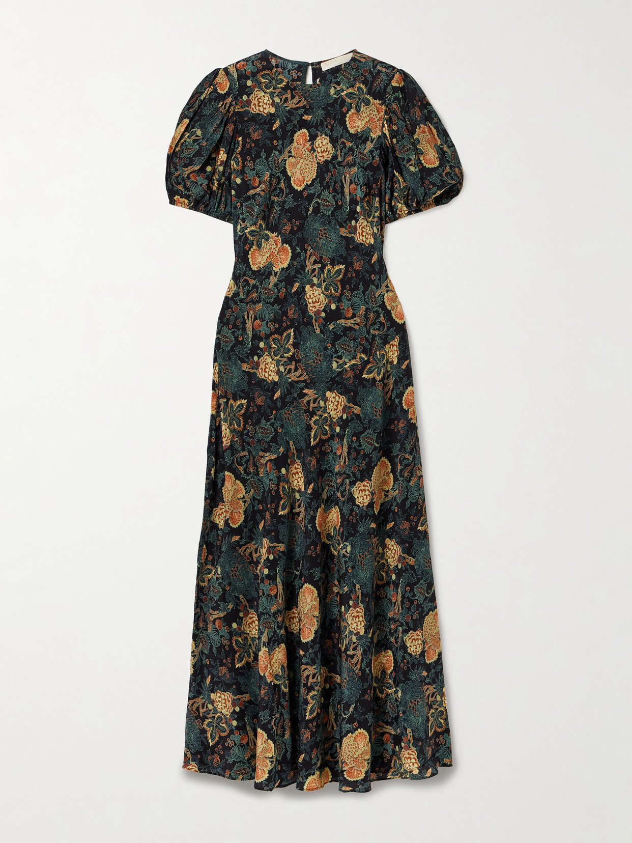 Ulla Johnson Ines Floral-print Silk Crepe De Chine Midi Dress In Multi