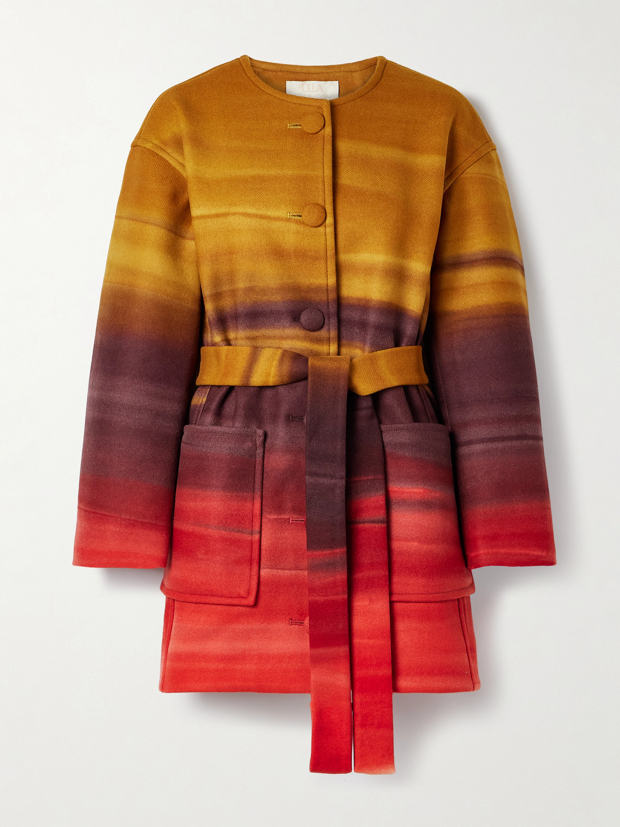 Ulla Johnson Ambrose Oversized Belted Ombré Wool-blend Felt Coat In Multi
