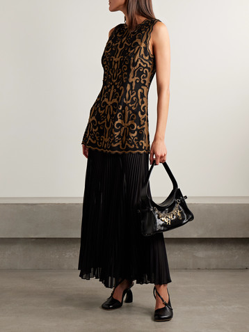 Ulla Johnson Auryn layered appliquéd taffeta, mesh and pleated silk-chiffon midi dress