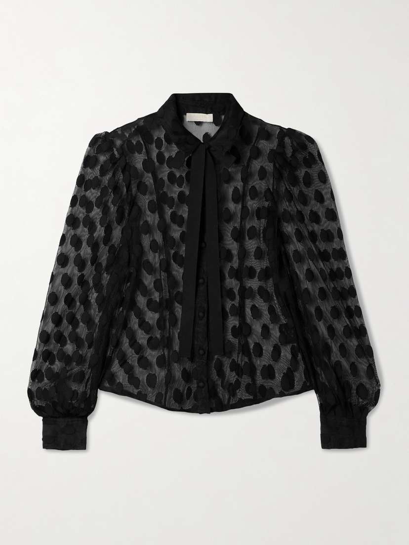 Ulla Johnson Soraya Tie-detailed Fil Coupé Mesh Blouse