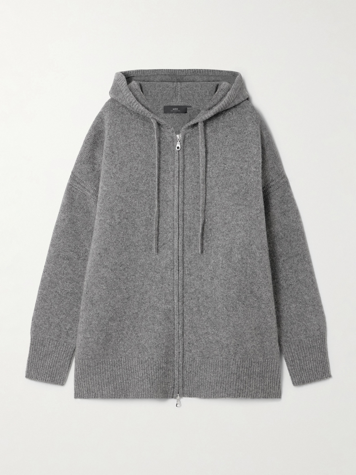 Arch4 Isolde Oversized Cashmere Zip-up Cardigan In Gray
