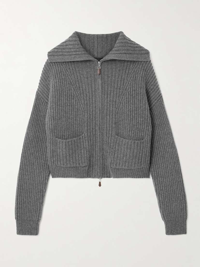 Arch4 Nara Ribbed Cashmere Zip-up Cardigan
