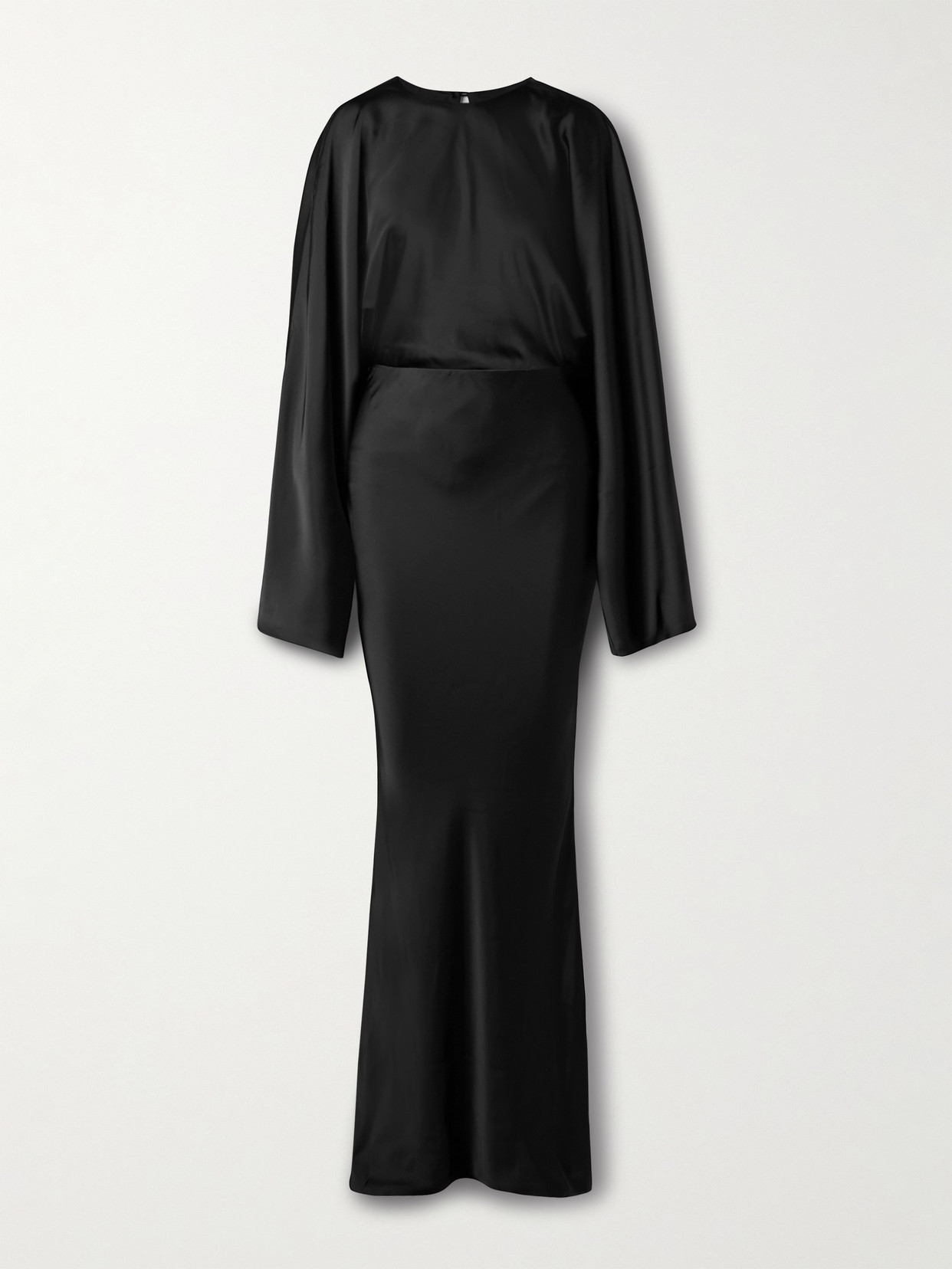 Norma Kamali Obie Satin Gown In Black