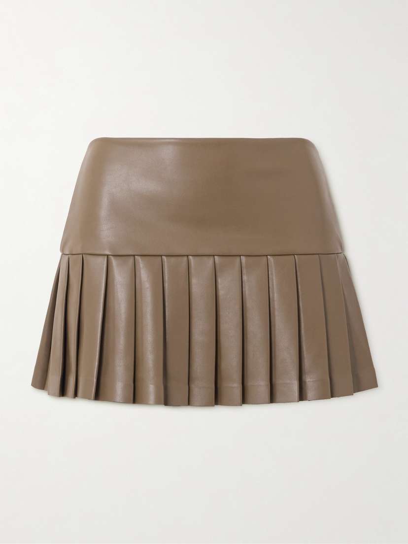 Norma Kamali Pleated Vegan Mini Skirt