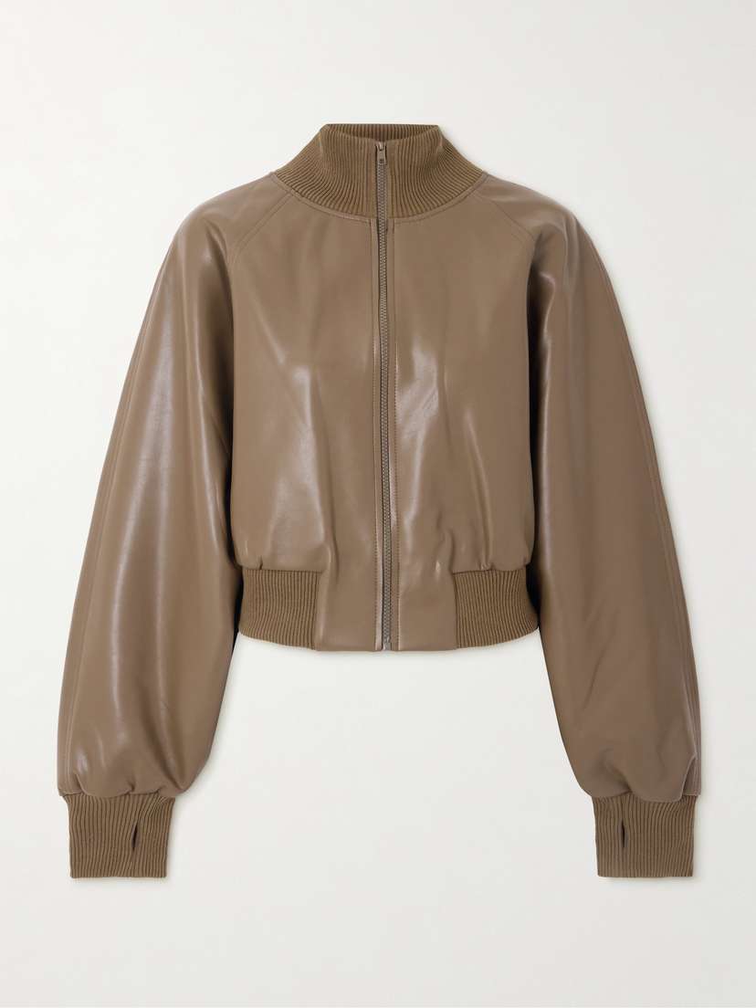 Norma Kamali Vegan Turtleneck Bomber Jacket
