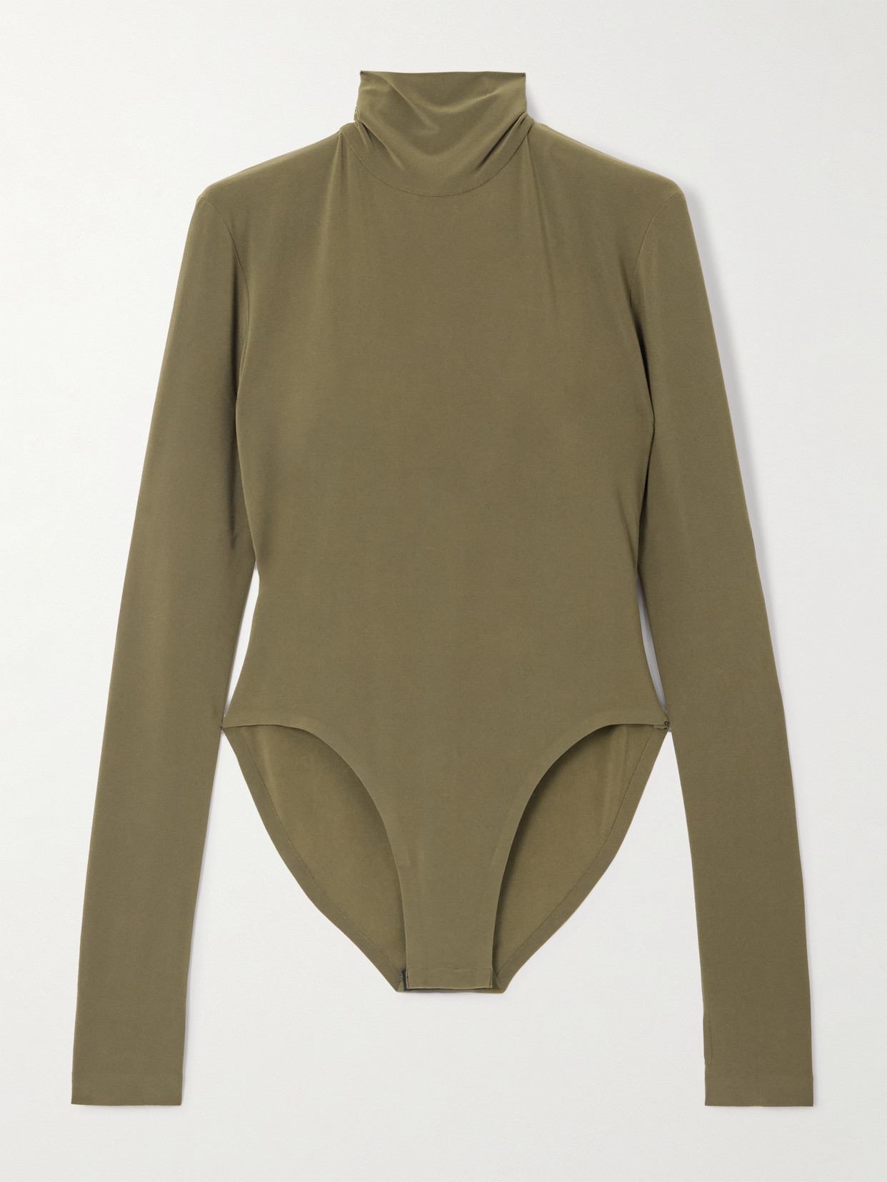 Norma Kamali Stretch-jersey Turtleneck Bodysuit In Green