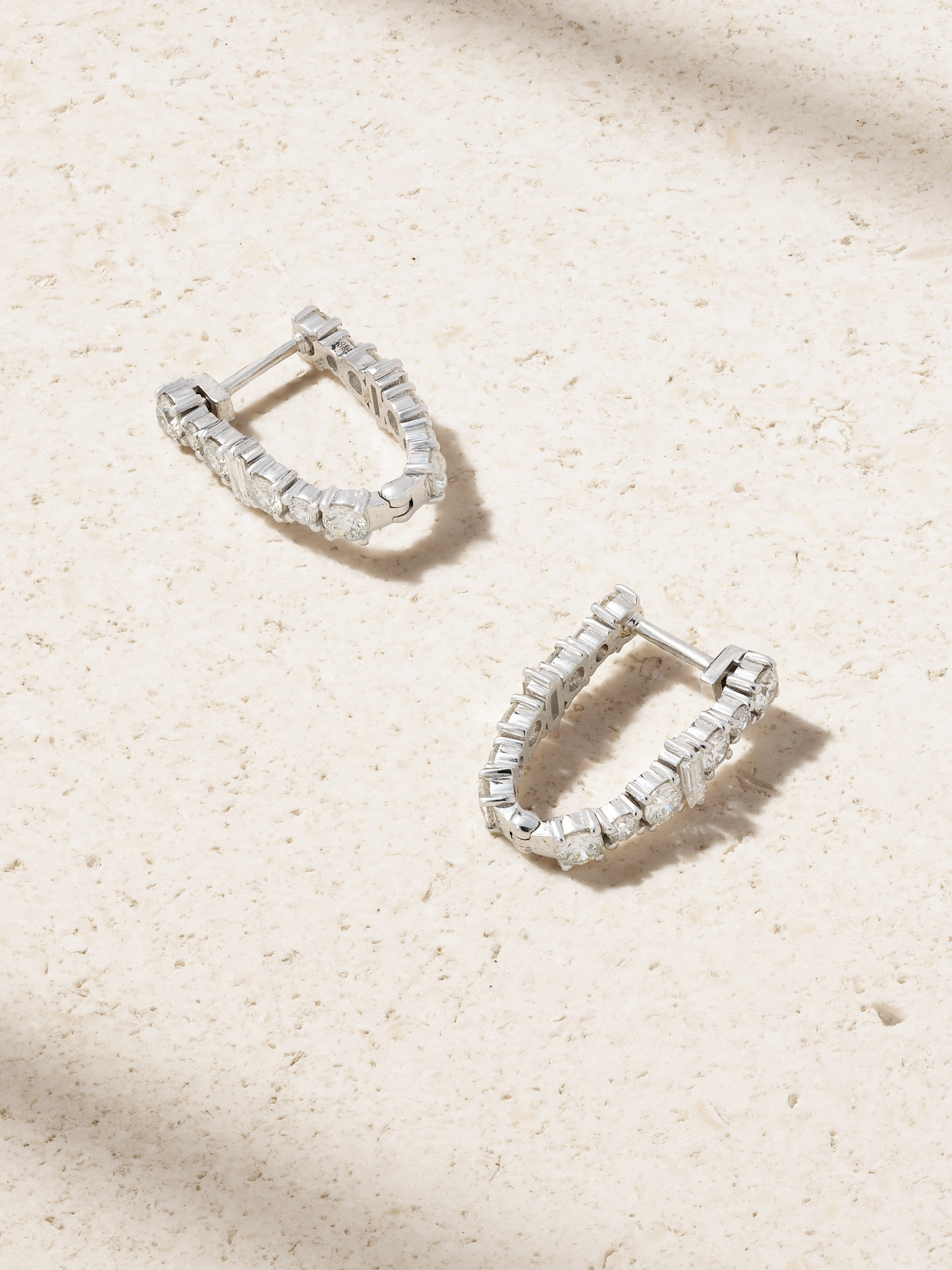 Ileana Makri Rivulet Spread 18-karat White Gold Diamond Hoop Earrings