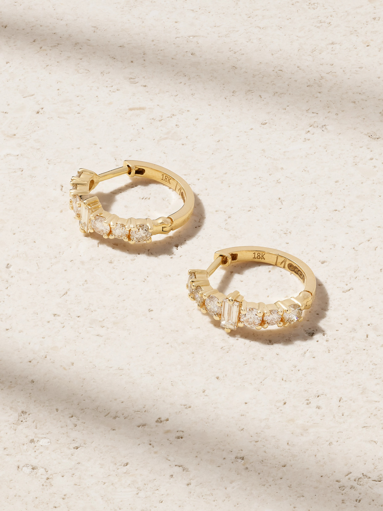 Ileana Makri Rivulet Spread 18-karat Gold Diamond Hoop Earrings