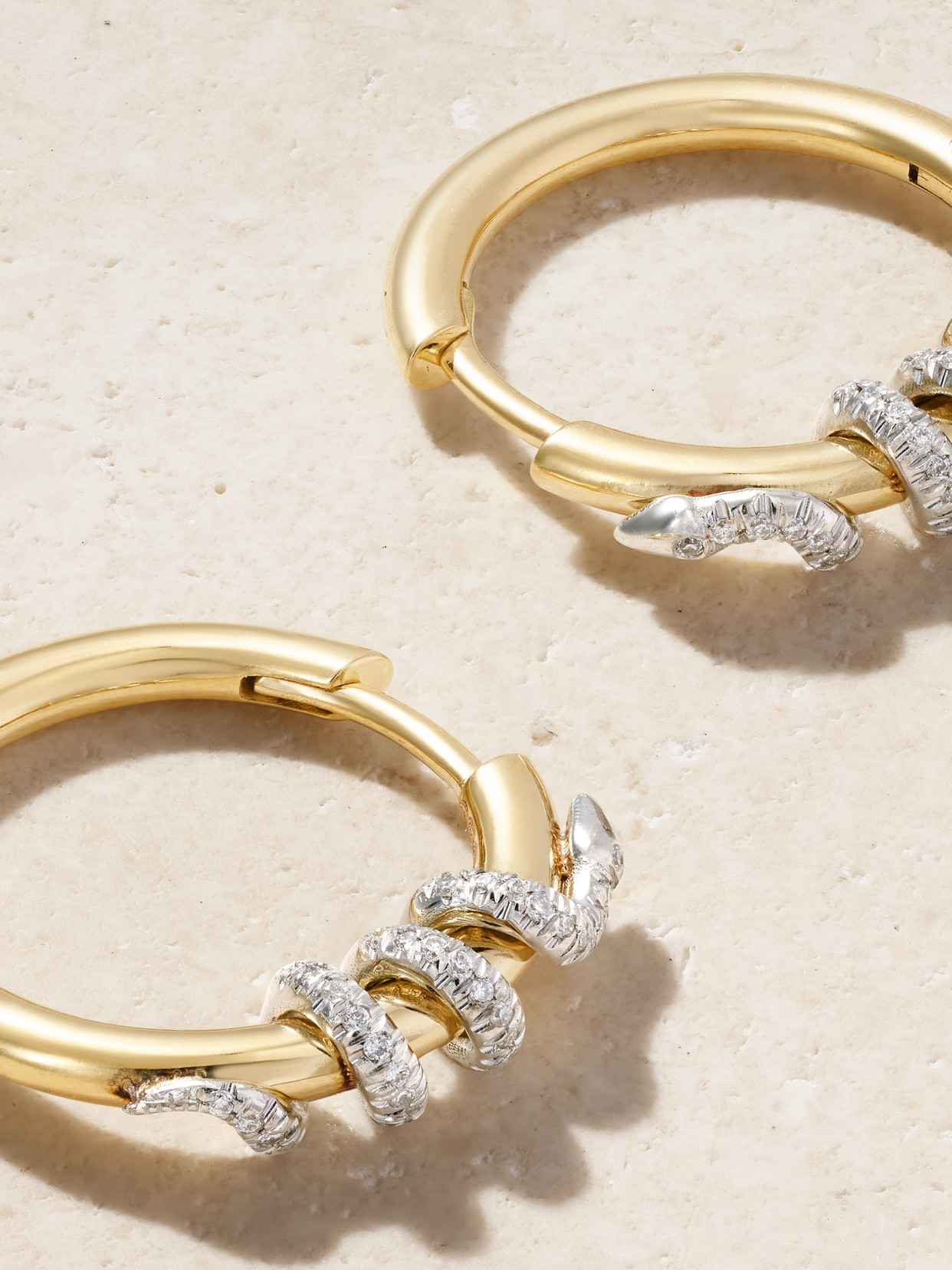 Ileana Makri Twisted Boa 18-karat Yellow And White Gold Diamond Earrings
