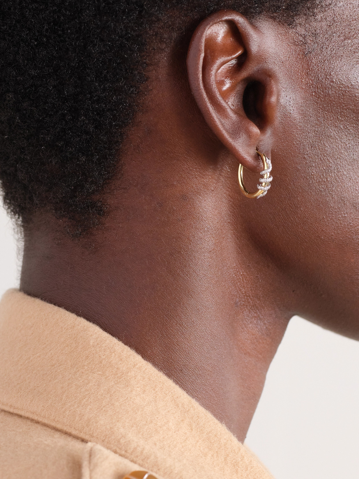 Ileana Makri Twisted Boa 18-karat Yellow And White Gold Diamond Earrings