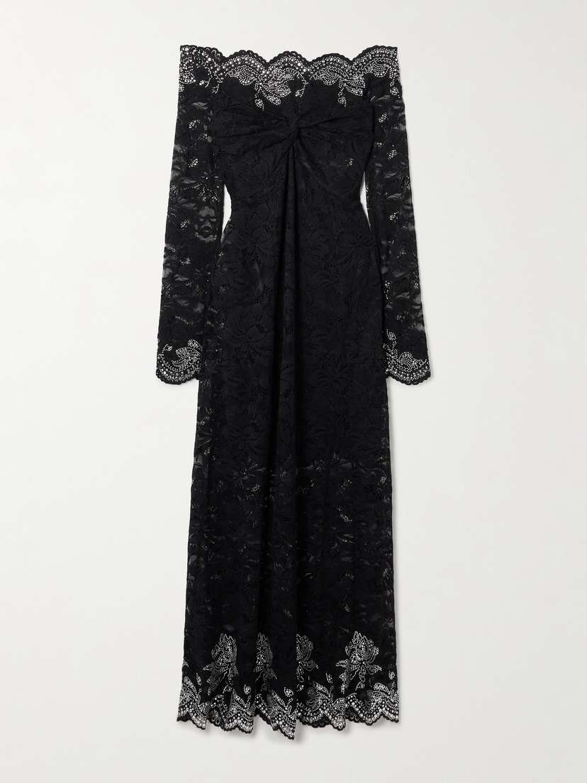 Rabanne Studded Stretch-lace Midi Dress