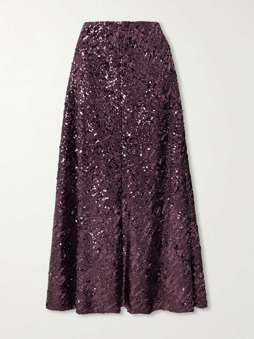 Rabanne Sequined Chiffon Maxi Skirt