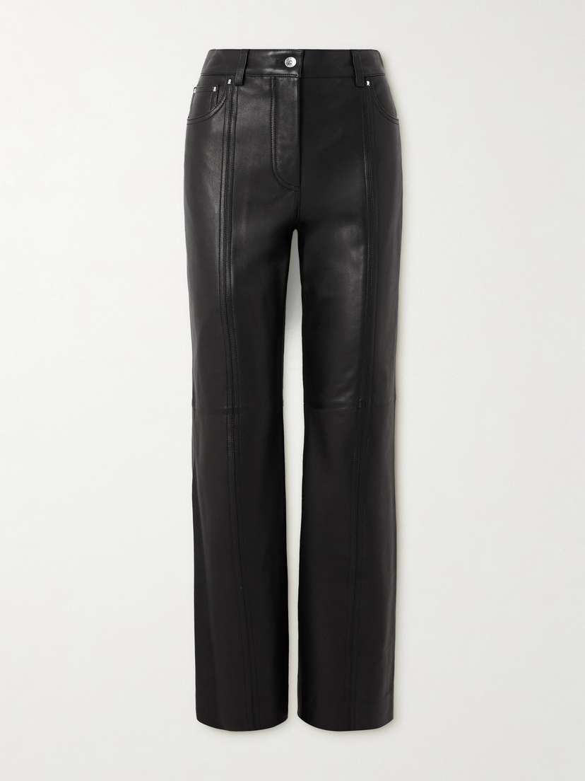 Rabanne Leather Straight-leg Pants
