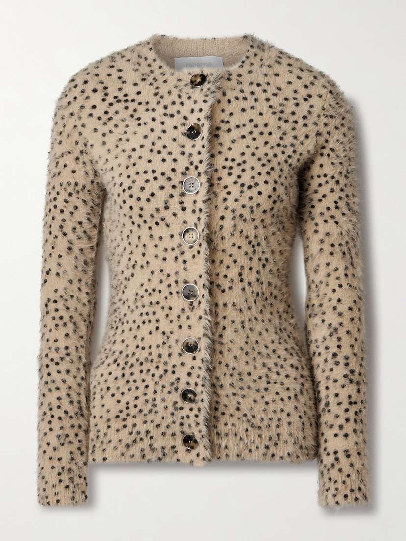 Rabanne Brushed Cheetah-print Stretch-knit Cardigan