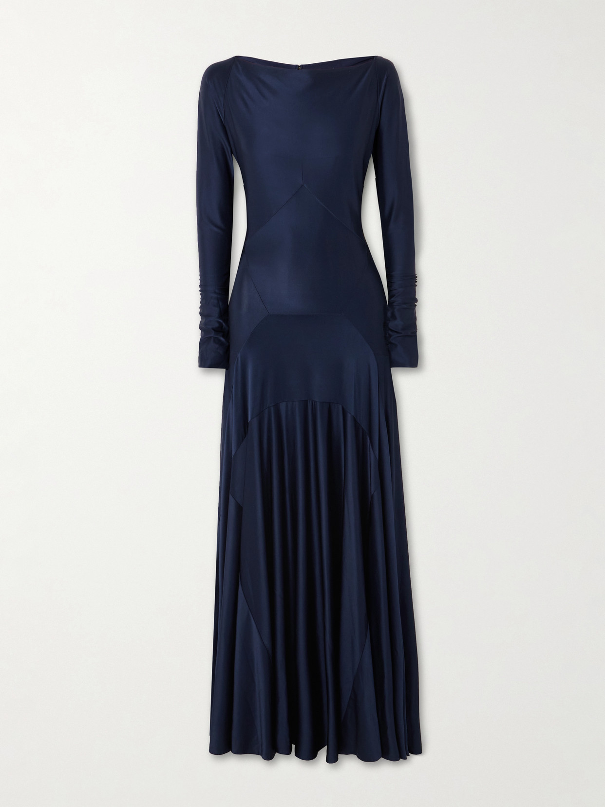 Rabanne Paneled Satin-jersey Maxi Dress In Blue