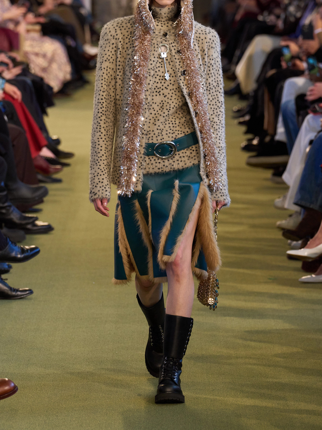 Rabanne Embellished Brushed Cheetah-print Stretch-knit Turtleneck Tank In Multi